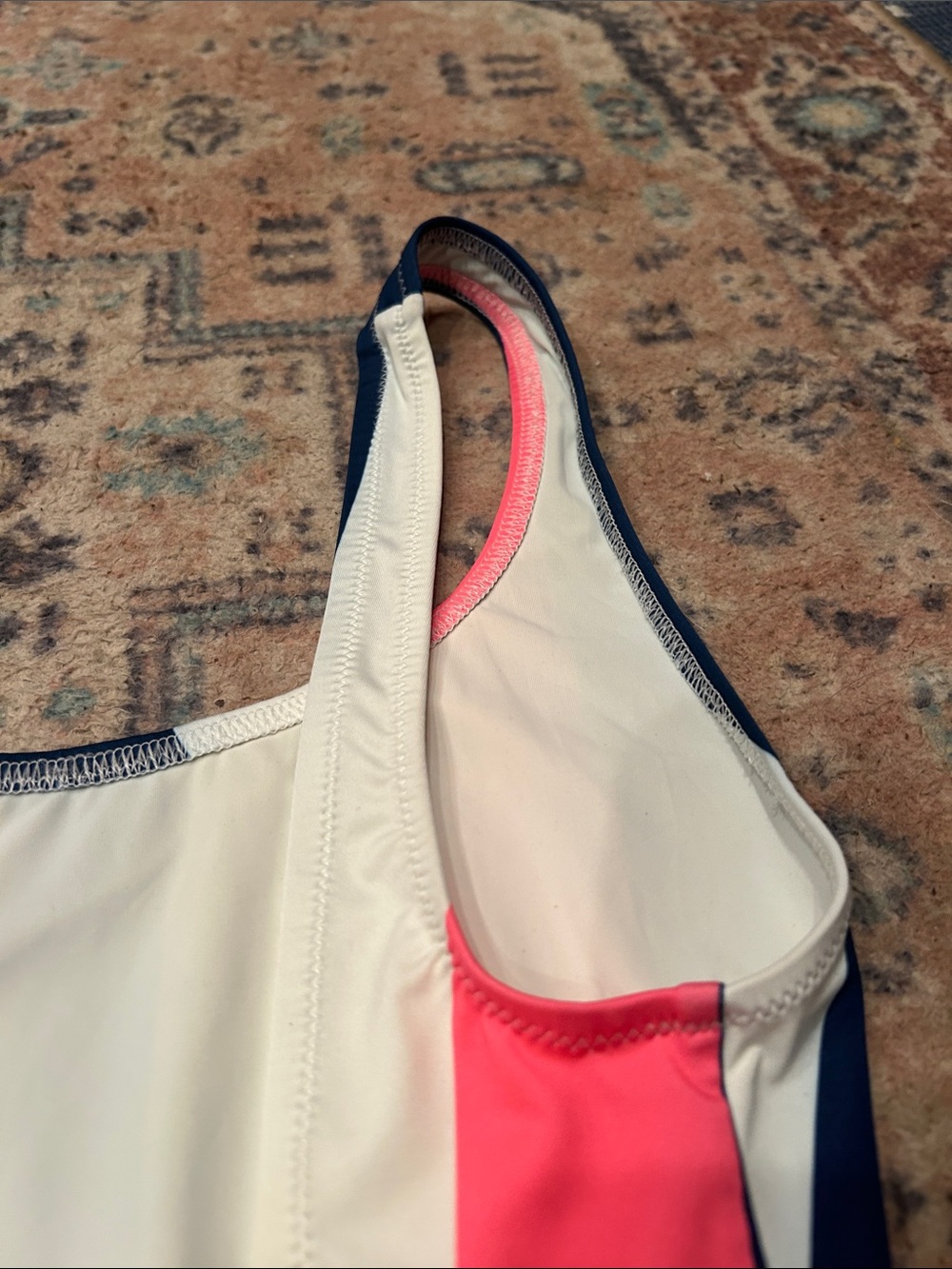 Solid & Striped Striped One-Piece Swimsuit in Pink, Navy & White - Picture 6 of 9